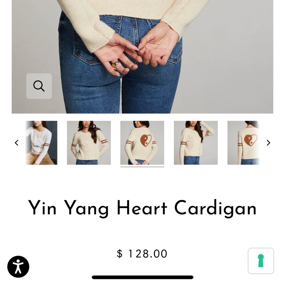 Chaser Ying Yang cardigan. New. Never worn.